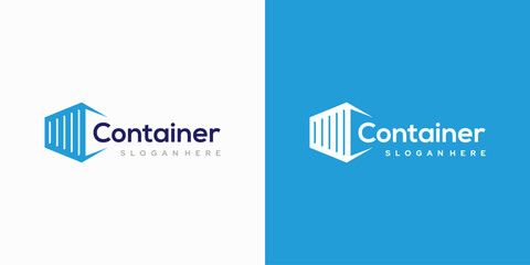 Container illustration logo vector - obrazy, fototapety, plakaty
