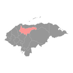 Yoro department map, administrative division of Honduras. Vector illustration.