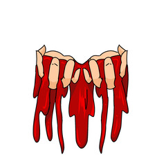 A hand full of blood vector logo design illustration 
