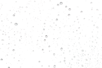 Fotobehang scattered water drops, isolated on transparent background, Generative AI © Crowcat
