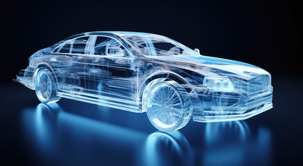 Naklejka premium blue car light