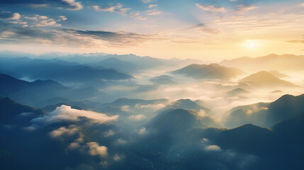 Obraz premium clouds over the mountains. Generative Ai