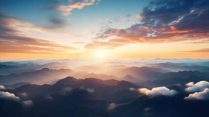 Obraz premium clouds over the mountains. Generative Ai