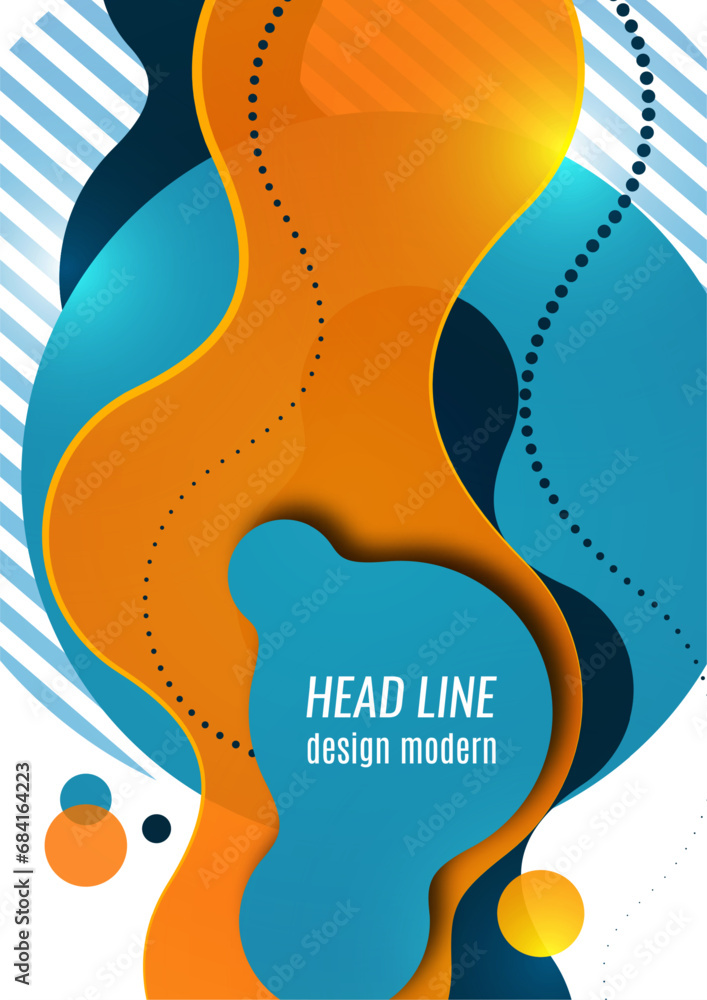 Poster abstract colorful liquid background. dynamic composition of figures on a white background. vector