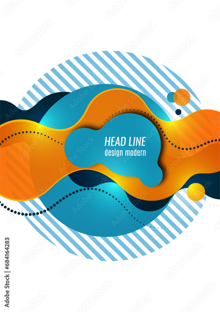 Poster abstract colorful liquid background. dynamic composition of figures on a white background. vector