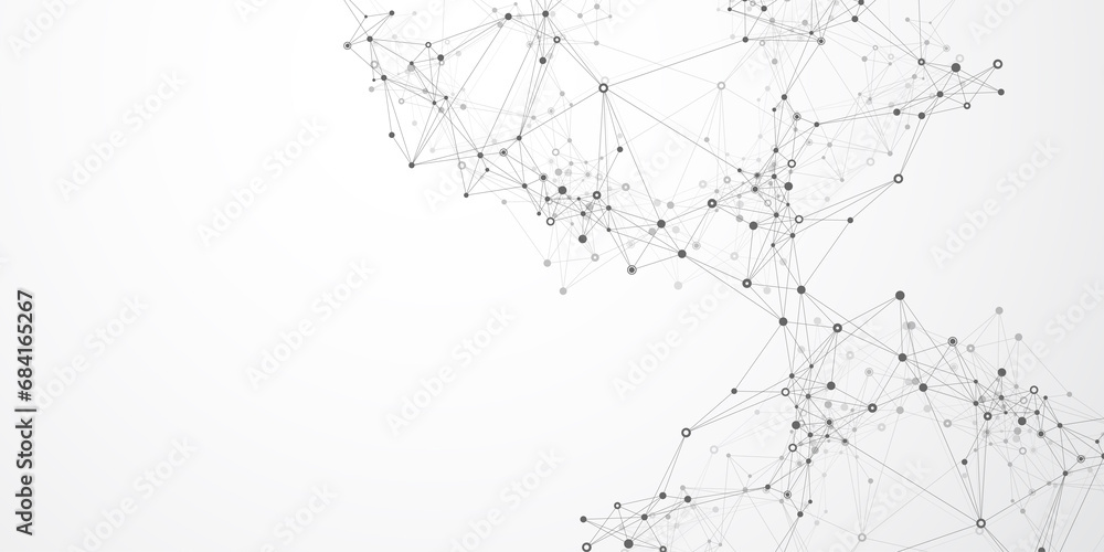 Poster Global network connection banner design template. Header social network communication in the global business concept. Big data visualization. Internet technology