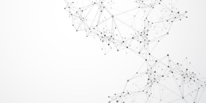 Global network connection banner design template. Header social network communication in the global business concept. Big data visualization. Internet technology