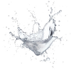 Splash Liquid Dynamics, High-Speed Water Splash, Fluid Motion Concept Art, isolated on transparent background, Generative AI