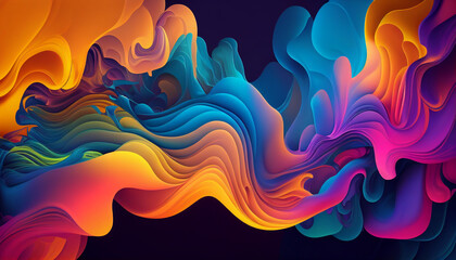 most beautiful vivid liquid in collorful 3d, a beautiful abstract background in many colors.