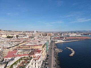 Obraz premium Naples seafront is a route of approximately 3 km that runs along the sea.Capable of fascinating tourists but also the inhabitants themselves who flock to the splendid atmosphere throughout the year
