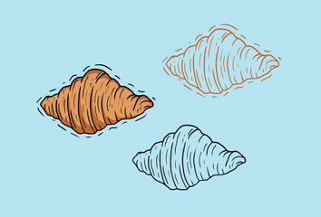 croissant vector illustration hand drawn 