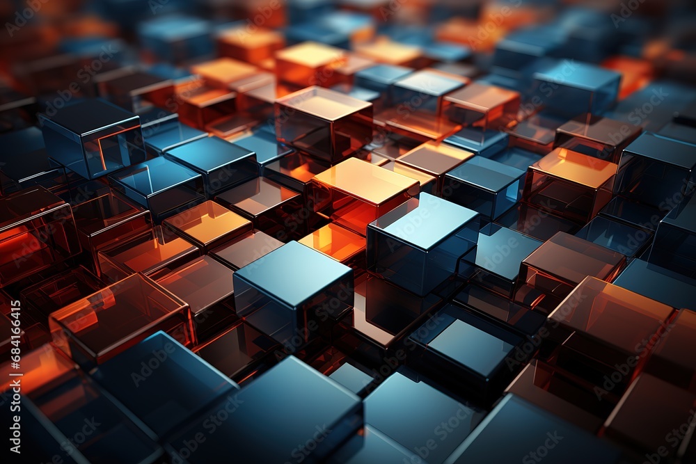 Aufkleber colored light. abstract geometric background. 3d render generative ai