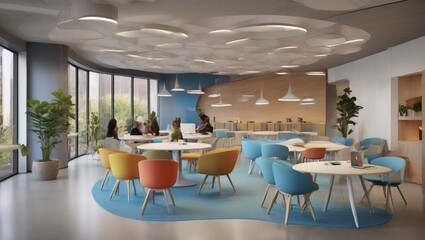 cafeteria in an office - obrazy, fototapety, plakaty