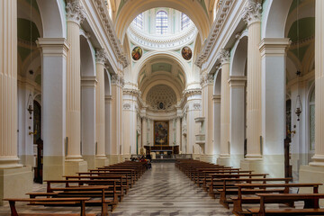 interior of cathedral, Urbino, Marche, Italy