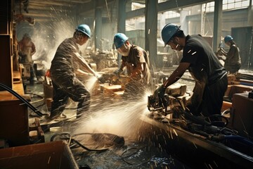Hard-working people engaged in various tasks