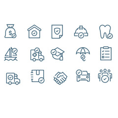 Insurance and assurance icons set vector design