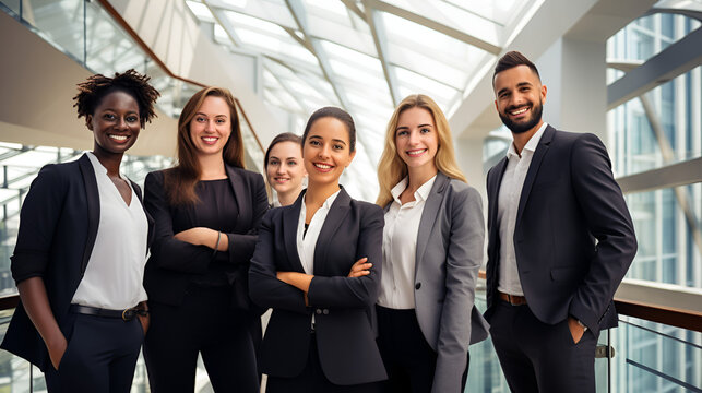 multicultural business team in a modern office