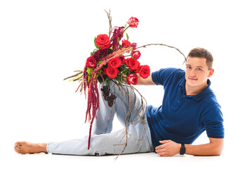 Man with flowers