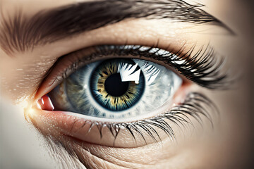 Fototapeta premium Männliches Auge grün blau braun close up