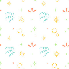 Cute line doodle seamless pattern. Childish squiggle drawing design. Baby party decoration.