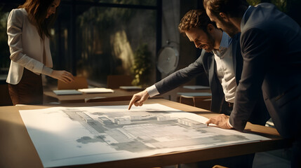 Vision Unveiled: An Architect Unveiling Their Design to an Intrigued Client