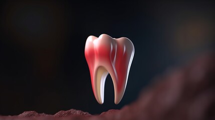 Anatomy of human teeth. 3d illustration Cross-section of human teeth.