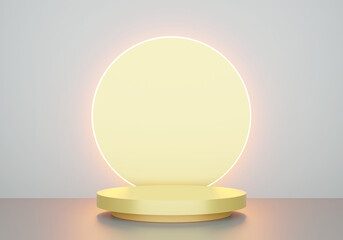 Podium 3d. abstract scene background A simulator or platform for products, 3D rendering.