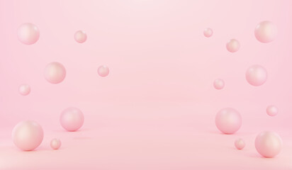 3d floating sphere background. Empty space for show product. 3d rendering.
