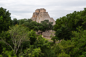 Pyramid of the Magician, uxmal, located in yucatan, mexico