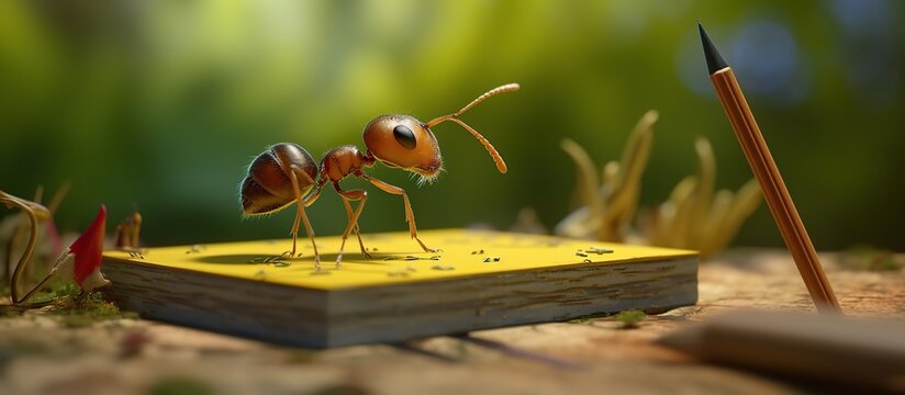 Set Ant Gardener. Cartoon illustration