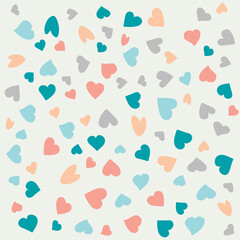 Seamless pattern Heart Shape Drawing. Valentines Day background. Vector holiday texture