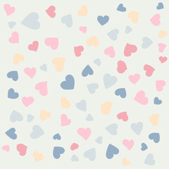 Seamless pattern Heart Shape Drawing. Valentines Day background. Vector holiday texture