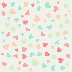 Seamless pattern Heart Shape Drawing. Valentines Day background. Vector holiday texture
