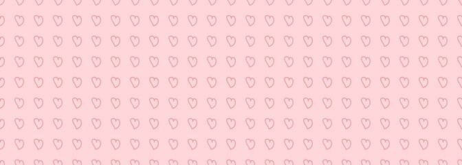 Seamless pattern Heart Shape Drawing. Valentines Day background. Vector holiday texture
