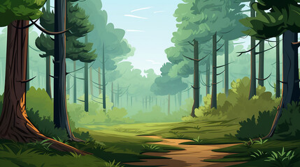 Tranquil forest landscape isolated