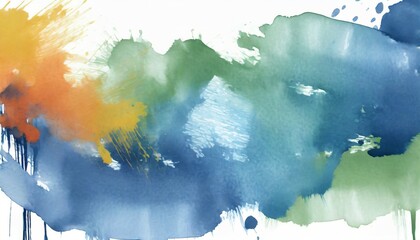colorful abstract watercolor art hand paint on white background