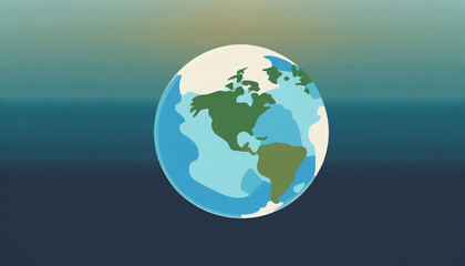 planet earth or world globe with oceans and water flat vector