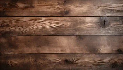 Gordijnen surface of the old brown wood texture old dark textured wooden background top view © Enzo