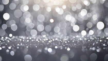 abstract blurred shiny silver bokeh background white bokeh on grey background