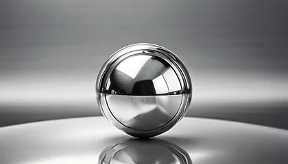 Tuinposter chromed metal sphere © Enzo