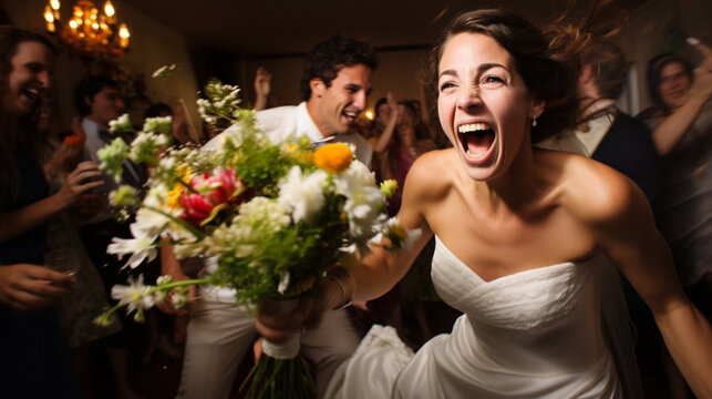 imagen de una boda y la novia pasándolo genial con o sin invitados