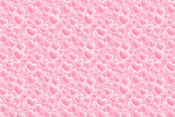 Seamless pattern with pink heart on pink background. Generative AI
