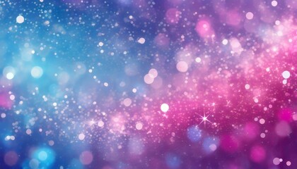 pink and blue starry glitter feminine toned bokeh background banner wide pink and blue sparkling glittery star speckled background with a whoosh of stars moving through the middle