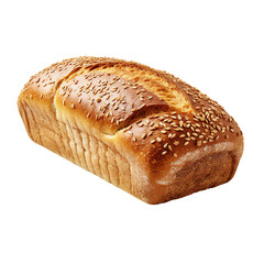 Whole Wheat Seeded Bread Loaf Isolated on a Transparent Background