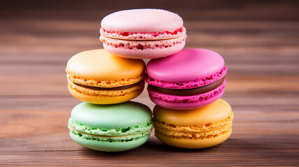 Fototapeta premium Assorted colorful macarons isolated