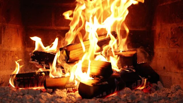 Cozy Fireplace Night. Fireplace 4k. Asmr sleep. Fireplace cracking. Relaxing sounds 
