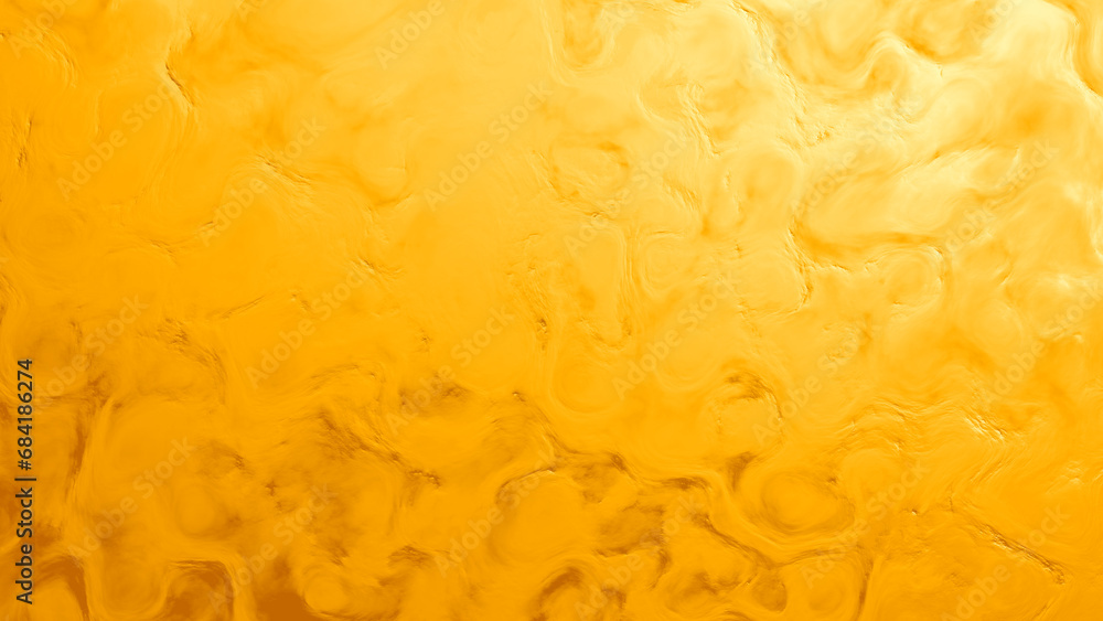 Poster glowing golden orange organic forms texture backdrop - abstract 3d rendering