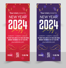 Gradient Happy New Year social media flyer post template