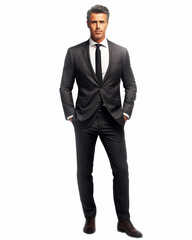 Portrait of a businessman full body on white background