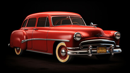 Fototapeta premium Antique vintage car isolated